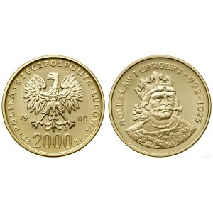 Pologne, 2 000 zlotys, 1980, Varsovie