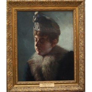Józef Puacz(1863-1927),Portret damy w woalce(modelka z Monachium)