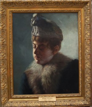 Józef Puacz(1863-1927),Portret damy w woalce(modelka z Monachium)