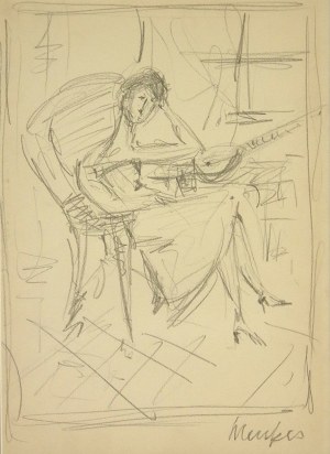 Zygmunt Józef Menkes(1896-1986),Dziewczyna z mandoliną
