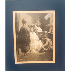 Elviro Michael ANDRIOLLI (1836-1893), Zosiina toaleta - z cyklu ilustrací k Panu Tadeášovi, 1882