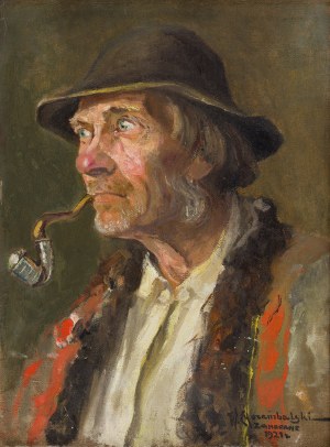 Wawrzyniec Chorembalski (1888 Zawichost - 1965 Warszawa), Góral z fajką, 1921
