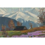 Franciszek Wójcik (1903 Wojciechowo - 1984 Zakopane), Tatra landscape with crocuses