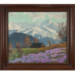 Franciszek Wójcik (1903 Wojciechowo - 1984 Zakopane), Tatra landscape with crocuses