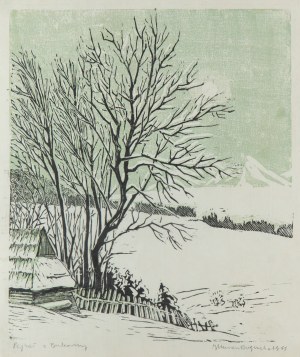 Irena Kuran-Bogucka (1925 Warszawa - 1995 Kartuzy), Pejzaż z Bukowiny, 1955