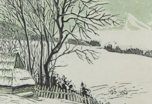 Irena Kuran-Bogucka (1925 Warszawa - 1995 Kartuzy), Pejzaż z Bukowiny, 1955