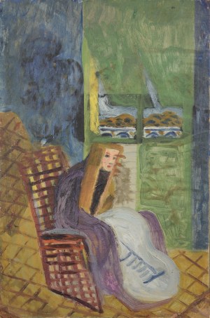 Janusz STRZAŁECKI (JAST), (1902 - 1983), Siedząca na fotelu, 1948