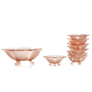 Set of rosaline salad bowls on a leg