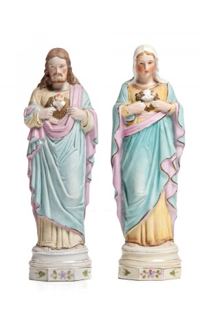 Two bisque figurines: the Virgin Mary and Jesus Christ