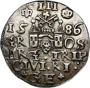 Stefan Batory, trojak 1586, Ryga