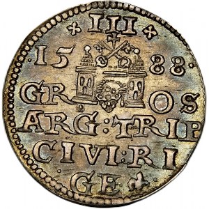 Sigismund III Vasa, trojak 1588, Riga, large bust