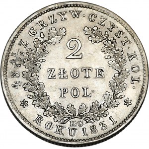 Powstanie Listopadowe, 2 złote 1831 KG