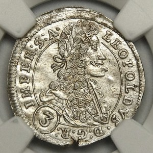 Bohême, Léopold Ier, 3 krajcars 1701 GE, Prague
