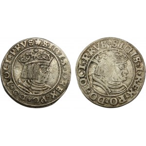 Zygmunt I Stary, zestaw grosz 1529 i 1531, Toruń, PRVS/PRVSS, PRVS/PRVSS