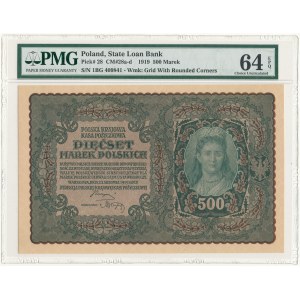 500 Polish marks 1919, 1st series BG