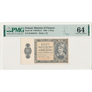 Bilet państwowy, 1 złoty 1938, seria IŁ