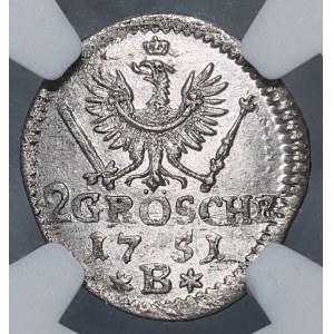 Śląsk, Fryderyk II, 2 greszle 1751 B, Wrocław