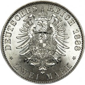 Nemecko, Prusko, Frederick III, 2 marky 1888 A, Berlín