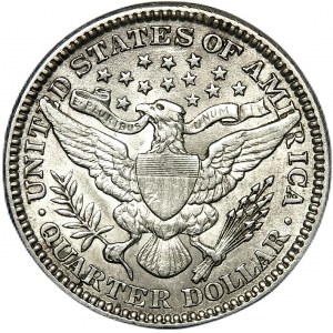 USA, 1/4 dollar 1907, Barber type