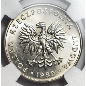 PRÓBA MIEDZIONIKIEL, 20 gold 1989, inscription PRÓBA reversed, mintage a few pieces.