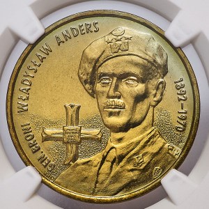 2 złote 2002, Generał Władysław Anders, JEDYNA
