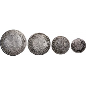 Śląsk, Christian Wołowski, zestaw krajcarów 1663, 1665, 1668, 1669