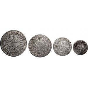 Śląsk, Christian Wołowski, zestaw krajcarów 1663, 1665, 1668, 1669