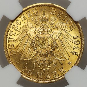 Deutschland, Preußen, Wilhelm II, 20 Mark 1915 A, Berlin