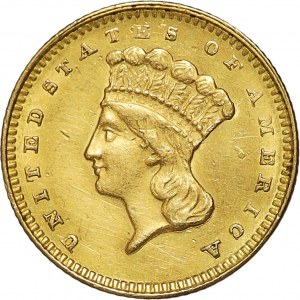 USA, 1 dolár 1857, indiánska hlava