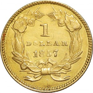 USA, 1 dolár 1857, indiánska hlava