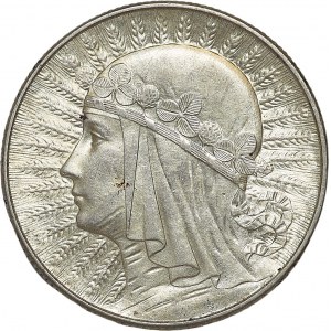 5 gold 1934, Head of a woman