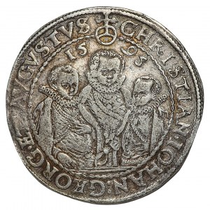 Nemecko, Sasko, Kristian II, Ján Juraj I. a August, thaler 1595 HB, Drážďany