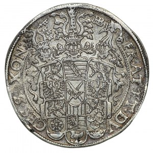 Nemecko, Sasko, Kristian II, Ján Juraj I. a August, thaler 1595 HB, Drážďany