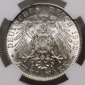 Niemcy, Saksonia, Albert, 2 marki 1902 E, pośmiertna