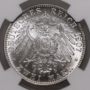 Niemcy, Badenia, Fryderyk I, 2 marki 1907, pośmiertna