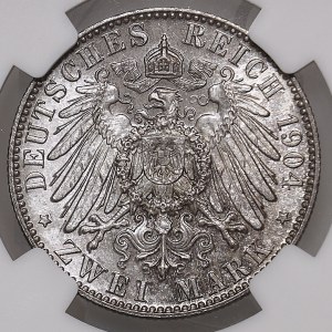 Niemcy, Saksonia, Jerzy, 2 marki 1904 E, pośmiertna