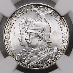 Niemcy, Prusy, Wilhelm II, 2 marki 1901 A, 200 Lat Królestwa Prus