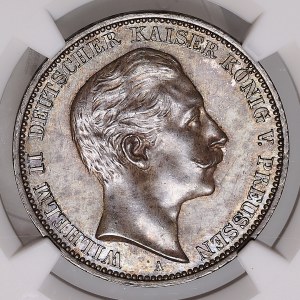 Germania, Prussia, Guglielmo II, 3 marchi 1909 A