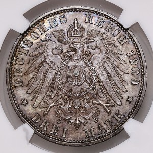 Germania, Prussia, Guglielmo II, 3 marchi 1909 A