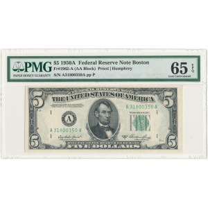 USA, $5 1950A, A (Boston)