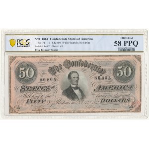 Stany Skonfederowane, 50 dolarów 1864