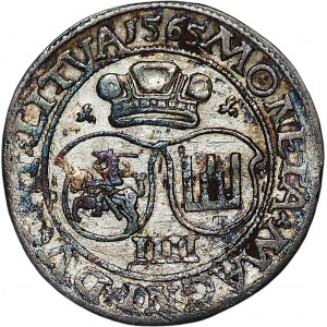 Zygmunt II August, czworak 1565, Wilno, L/LITVA - PIĘKNY