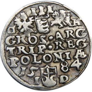 Stefan Batory, trojak 1584, Olkusz, GH, REX. PO