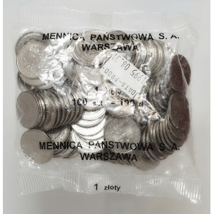 1 złoty 1995, woreczek bankowy, 100 sztuk