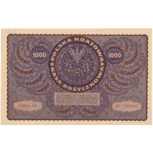 1000 marek polskich 1919, I serja AK