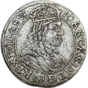 John II Casimir, sixpence 1667, Bydgoszcz, flower between shields