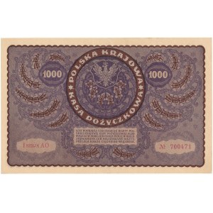 1000 marek polskich 1919, I serja AO