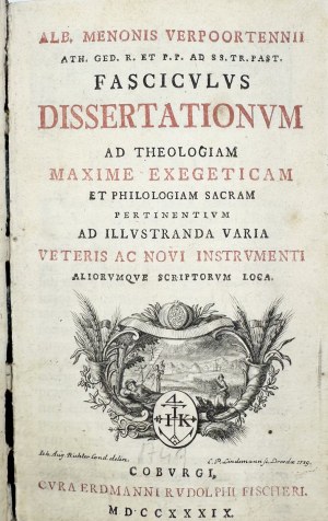 Alb. Menonis Verpoortennii, Fasciculus dissertationum ad theologiam maxime exegeticam et philologiam sacram pertinentum ad illustranda varia Veteris ac
