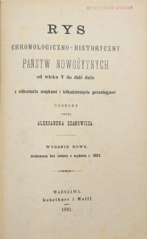 Zdanowicz Aleksander, Chronological and historical outline of the Modern States from the 5th century to the present day Zdanowicz Aleksander Aleksander