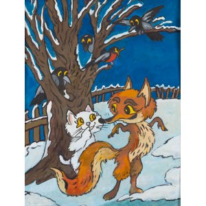 Julitta Karwowska-Wnuczak (b. 1935), Filemon, Bonifacy and Puppy, book illustration Foxy Tricks.